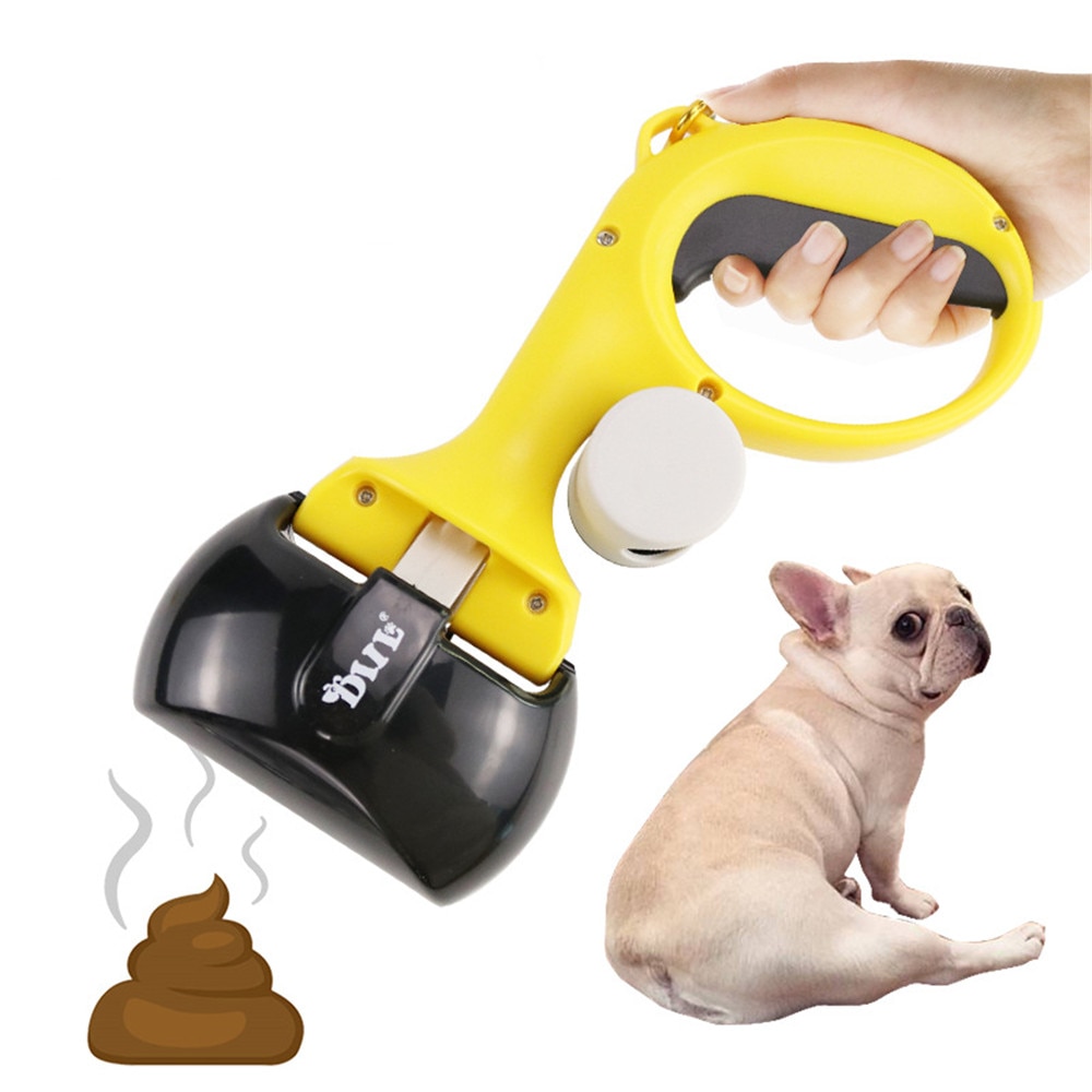 Bærbar kæledyr pooper scooper 2 in 1 hund pick up klip affald scoop med poop taske udendørs kat hund rengøring værktøjer kæledyr tilbehør