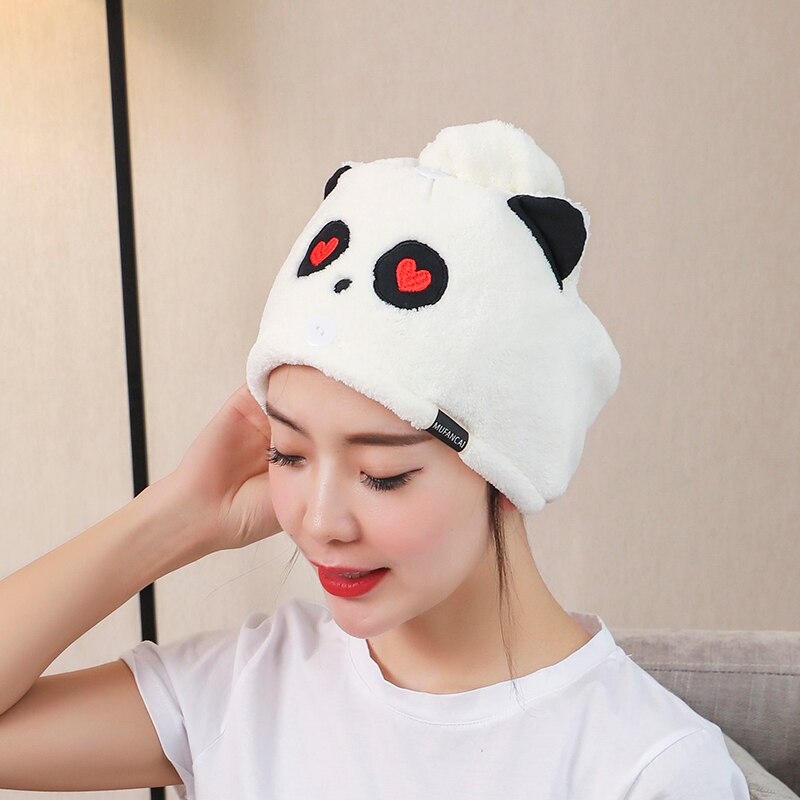Hair Towel Wrap Turban Microfiber Drying Bath Shower Head Towel with Buttons, Quick Magic Dryer, Dry Hair Hat, Wrapped Bath Cap