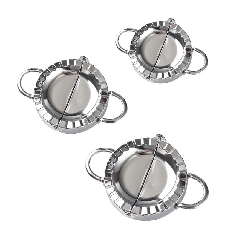 Stainless Steel Dumpling Maker 3 Pcs Small Medium and Large Dumpling Mold Dough Press Cutter Wrapper Pie Crimper Pastry Tools Ra