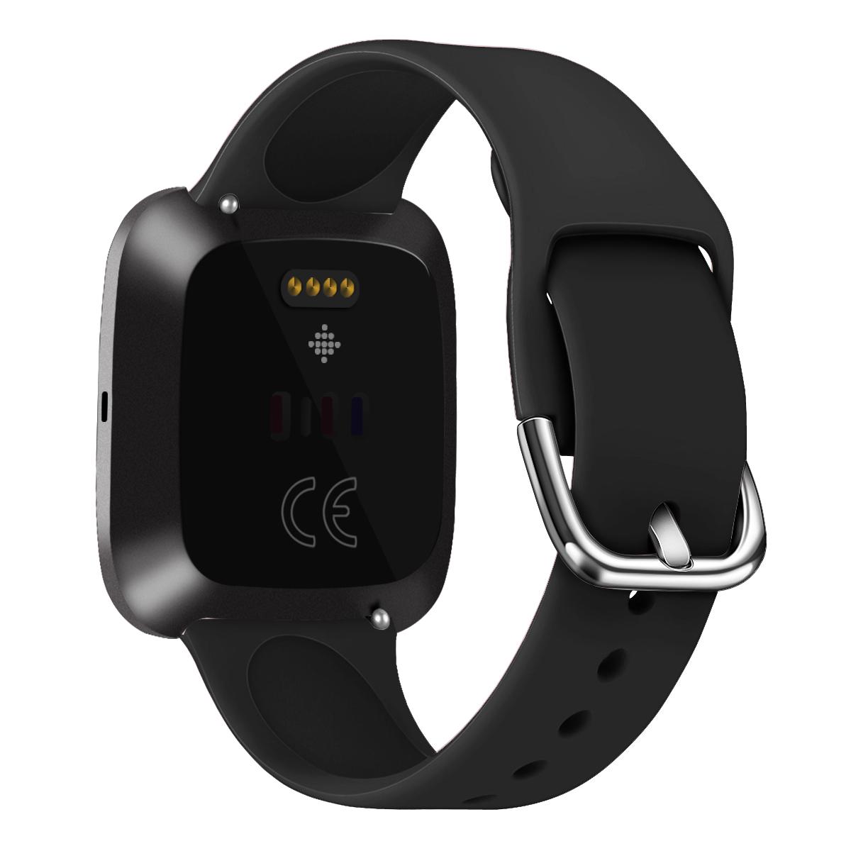 Silikon Armband Für Fitbit Versa 2 Band Smart Uhr Wirst Armband Ersatz Gummi Armband Für Fitbit Hohe Band: 07 black