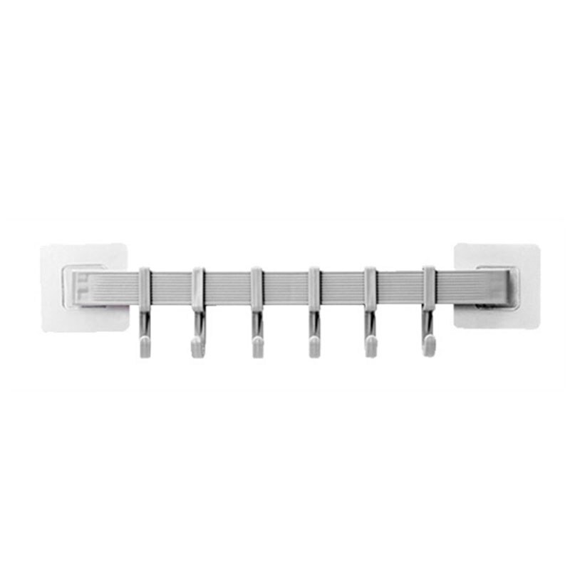 Ganchos para colgar colgador de llaves, soporte para ropa, rieles de cocina, organizador de baño para ama de casa, gancho adhesivo para puerta en la pared: Grey