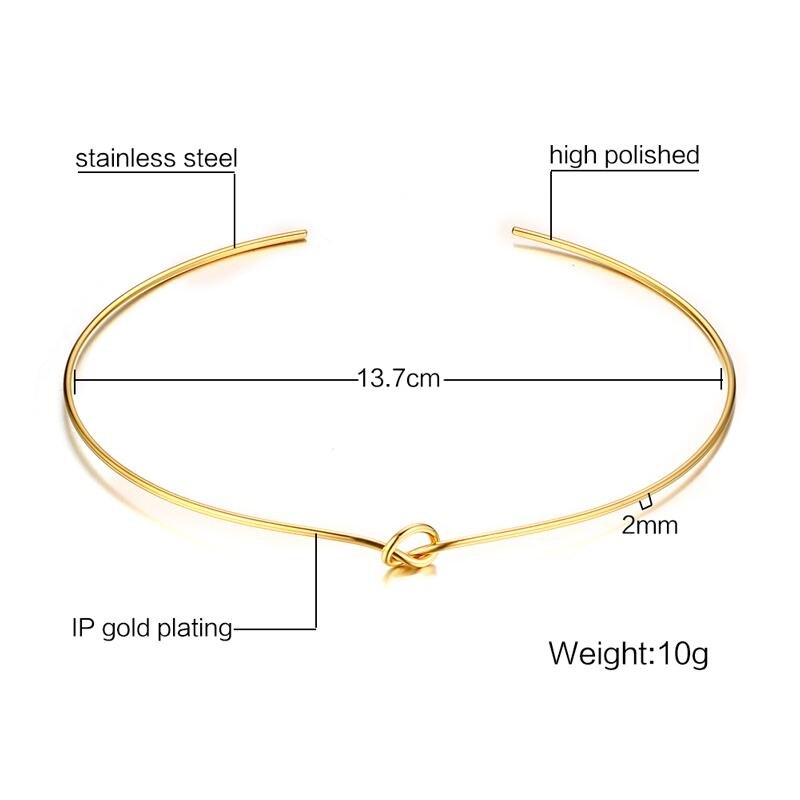 Open Round Knot Collar Necklaces for Women Choker Necklace Stainless Steel Bohemia Female Jewelry