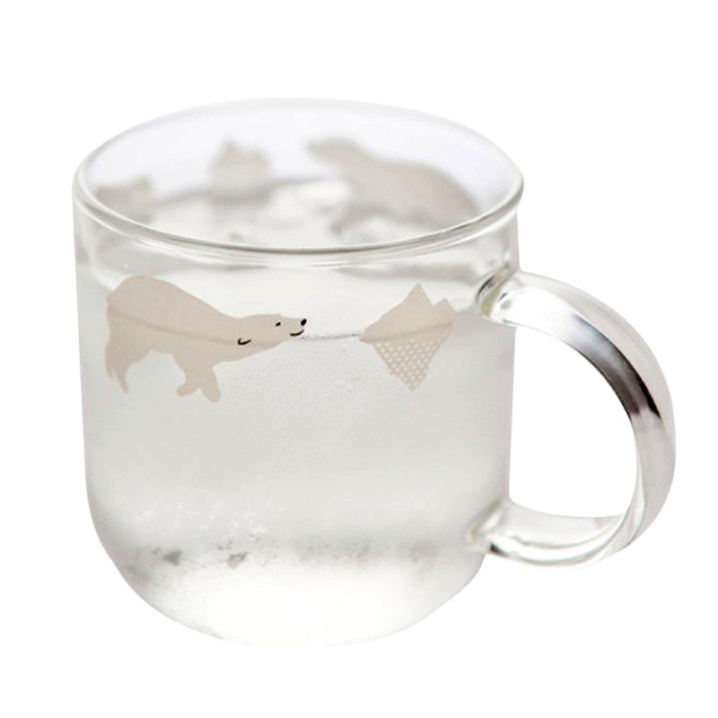 Wärme Beständig Glas Kaffee Becher Gedruckt Polar- Bär Pinguin Glas Wasser Tasse Glas Tee Becher Saft Glas Für Zu Hause Trinken utensilien: Polar- Bär