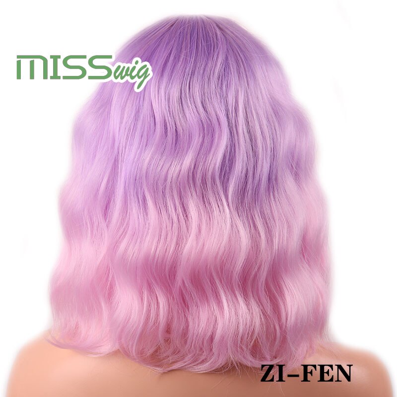 MISS perruque court vague d'eau cheveux synthétiques 16 couleurs disponibles perruque pour femmes fibre résistante à la chaleur quotidien faux cheveux: P4 / 27