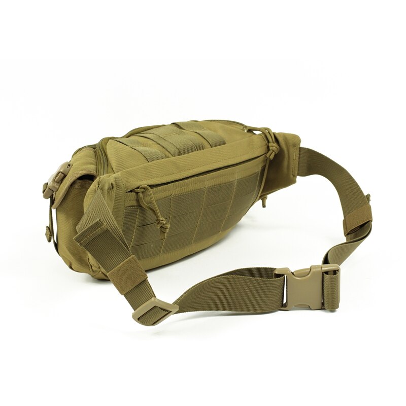 Sports Diagonal Cross Chest Pack Outdoor Riding Shoulder Bag Multi-Function Hiking Pockets Khaki