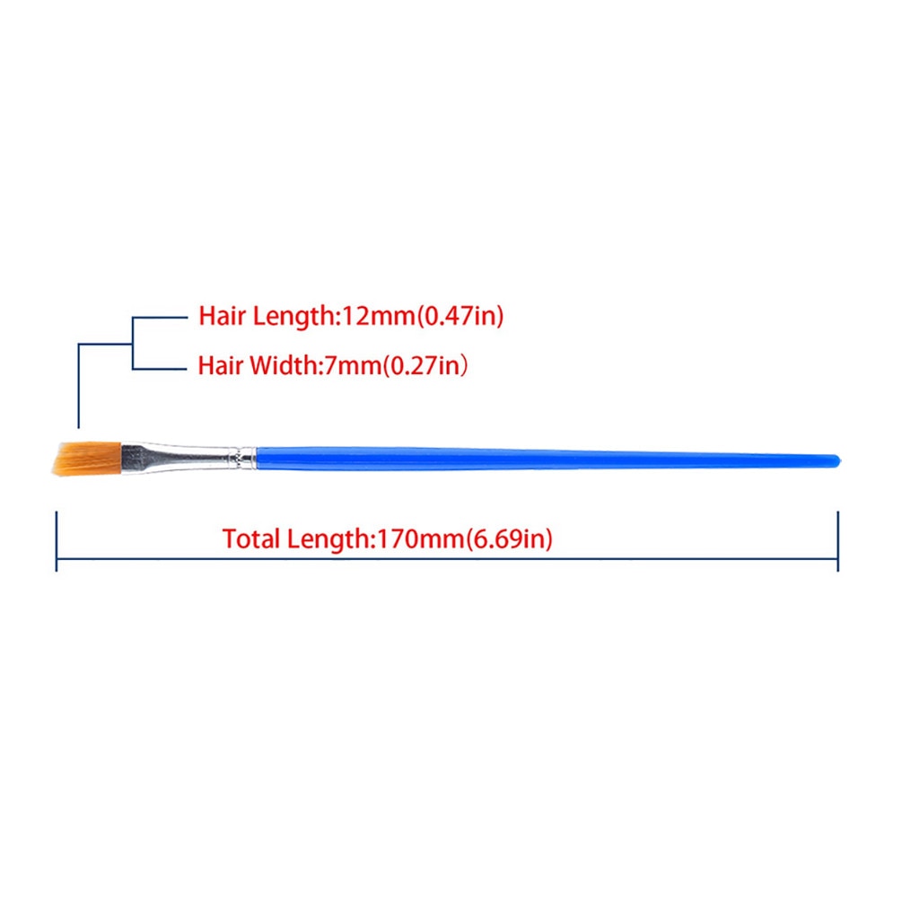 200 Pcs Flat Paint Brushes Small Brush Bulk for Detail Painting Plastic rod nylon hair flat head pen Child adult brush Z828