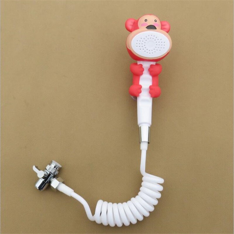 2 in1 Cartoon Bathroom Sink Faucet External Shower Head Set For Children Toilet Extension Tap Small Nozzle Wash Hair Shower: monkey set