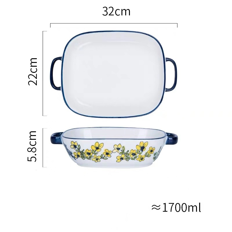 Chinese Porcelain Glazes Ceramic Party Tableware Set Porcelain Breakfast Plates Dishes Noodle Bowl Comal For Decoration: Comal L