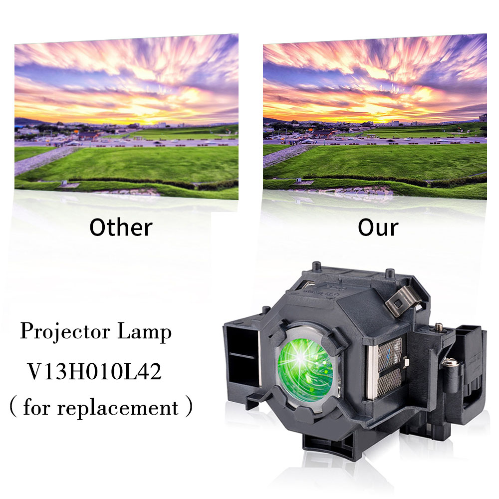 Elplp 42 ersatzprojektorlampe mit gehäuse für emp -280/400/400w/400we/410w/822/822h/83/83c/83h/83he/x56 ; projektoren grand