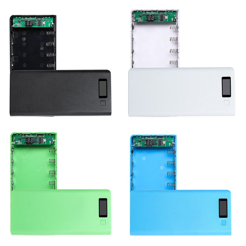 Aparelhos eletrônicos, 8x18650 baterias, banco de energia, caixa de suporte, carregador usb duplo, luz led n0hc