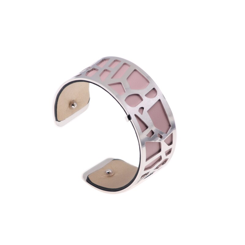 Sølvfarvet giraf manchet armbånd udskifteligt hul cuir læder armbånd bijoux armbånd argent til kvinder: Wz0205