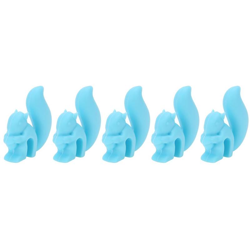 5pcs Cute Silicone Squirrel Tea Bag Hanging Holder Tea Infuser Mug Cup Clip Label Party Home Decor: Blue