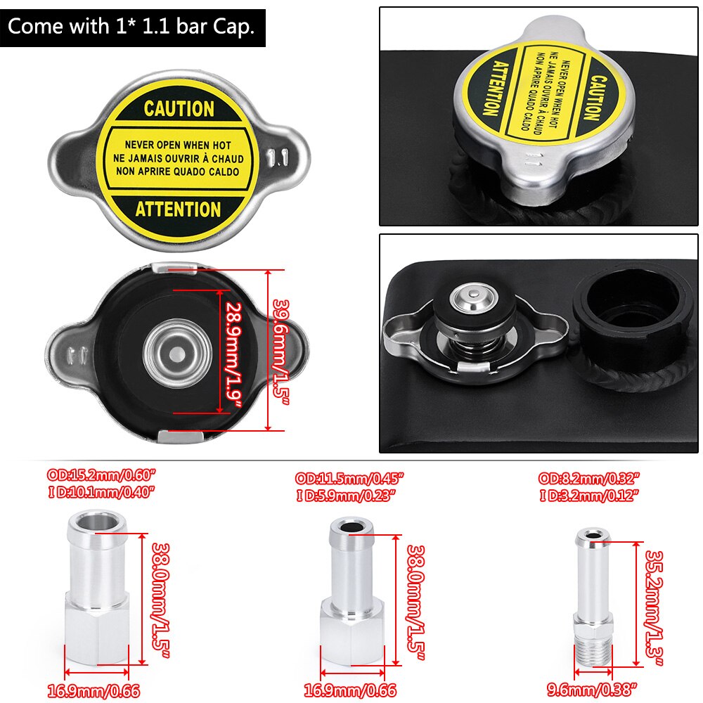 - 2L Litre Polished Alloy Header Expansion Water Tank &amp; Cap WATER HEADER TANK Coolant Overflow Tank Reservoir Kit