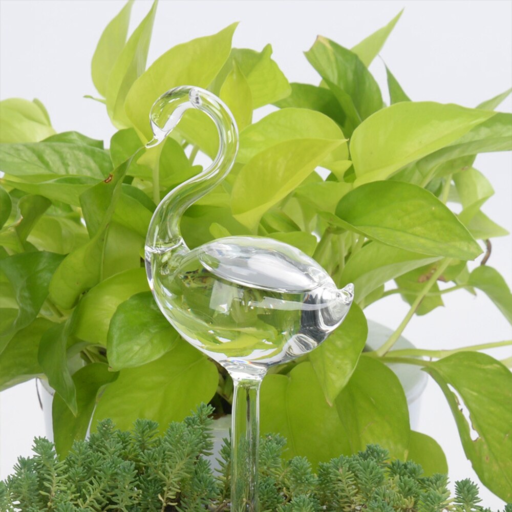 Regadera de vidrio automática con autoflores, alimentador de agua con diferentes formas, dispositivo de riego de plantas domésticas, herramienta de riego de vidrio