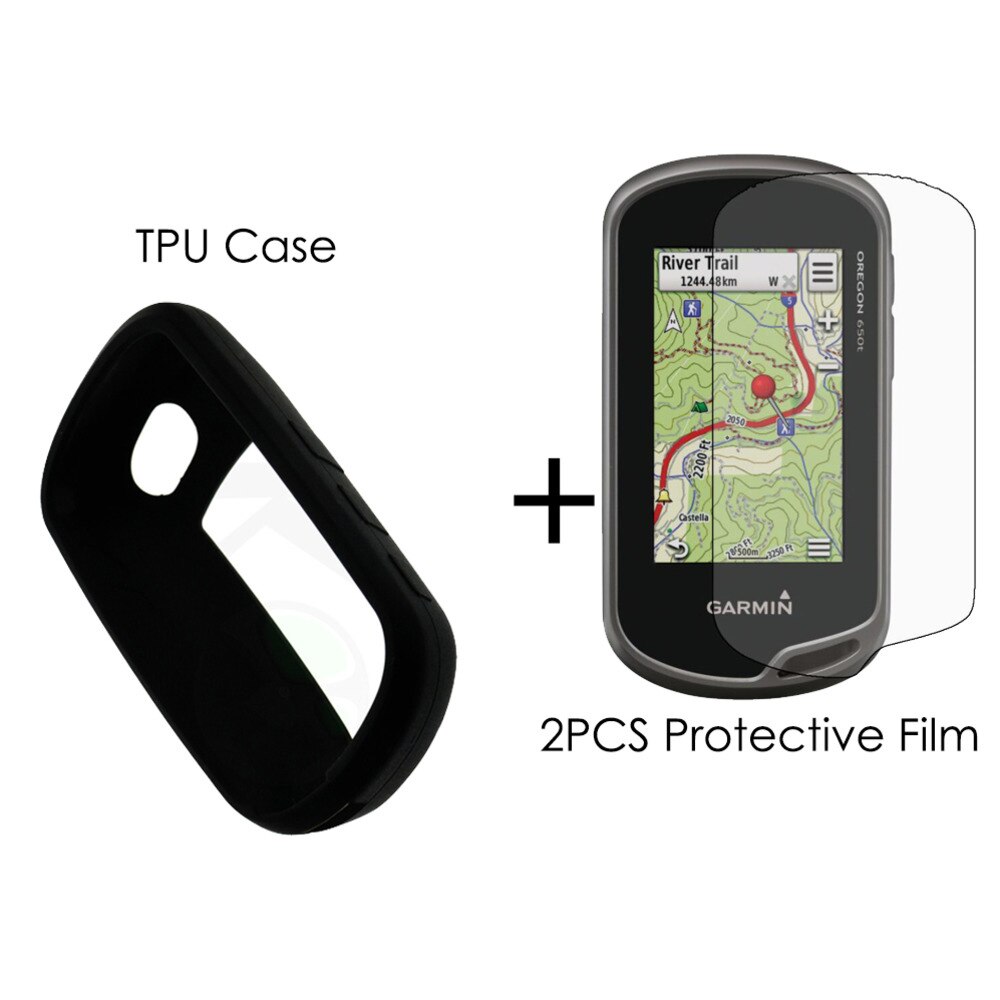 For Garmin Oregon 650 700 750 750t 650t GPS Bicycle Anti-fall Back Cover Soft TPU Silicone Case +2pcs HD Clear Protective Film