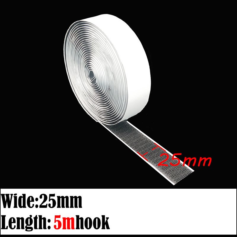 5 Meters/roll self-adhesive velcros hook and loop fastener tape adhesive velcros magic strap sticker velcros adhesive Glue DIY: 25mm 5m hook