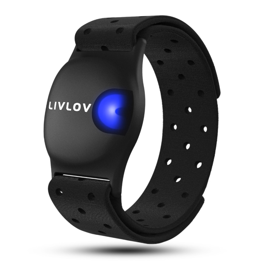LIVLOV V9 Bluetooth ANT+ Heart Rate Monitor Armband Rechargeable HRM Sensor IP67 Waterproof Heart Rate Monitor for Fitness