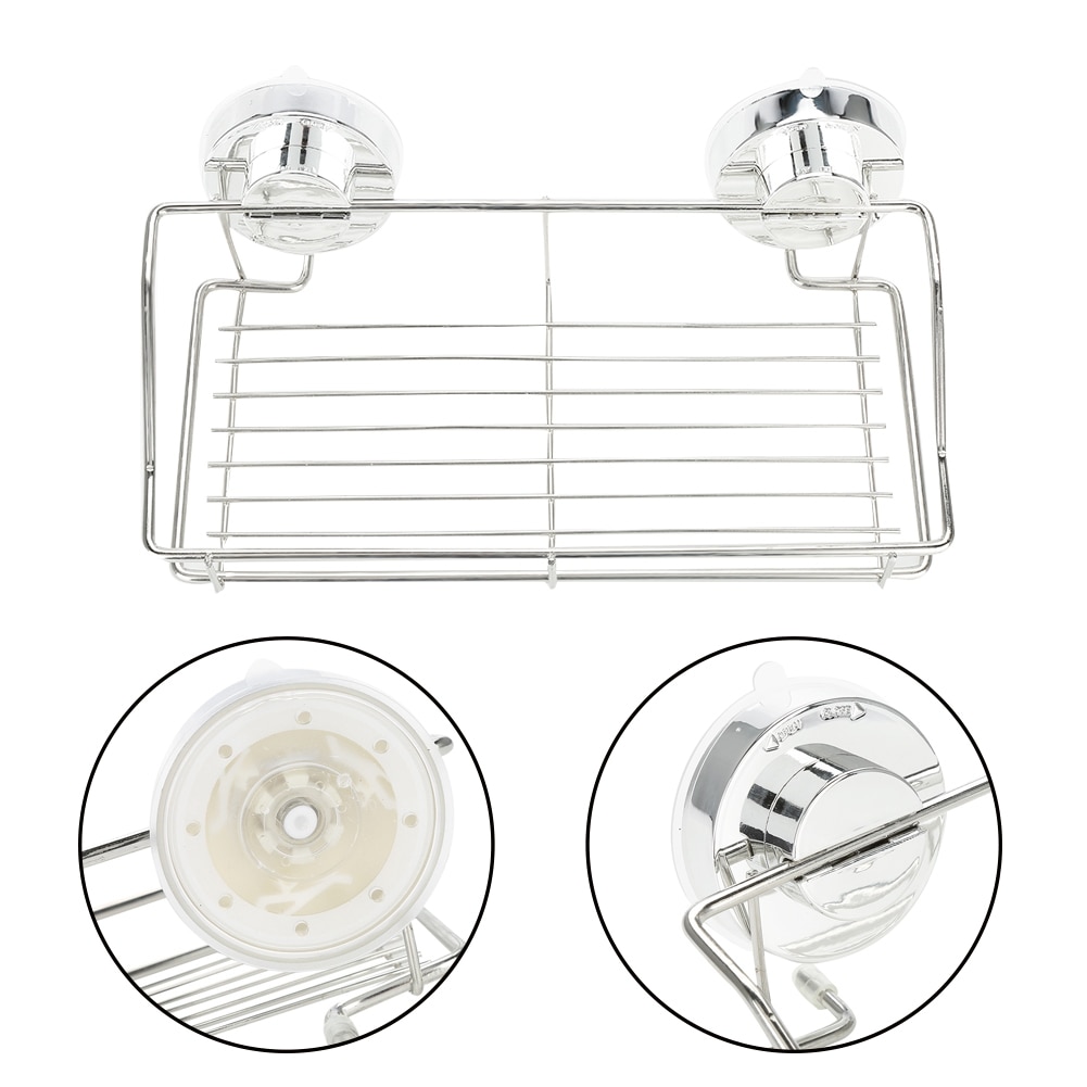 Panier de douche à double ventouse, étagère de salle de bain, panier de douche, coin de douche, étagère de rangement murale amovible avec ventouse
