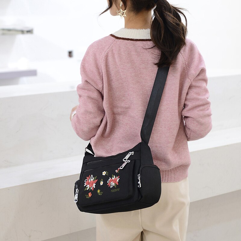Dames nylon messenger bag student mobiele telefoon handtas eenvoudige kleine crossbody tassen casual dames tote flap schoudertas