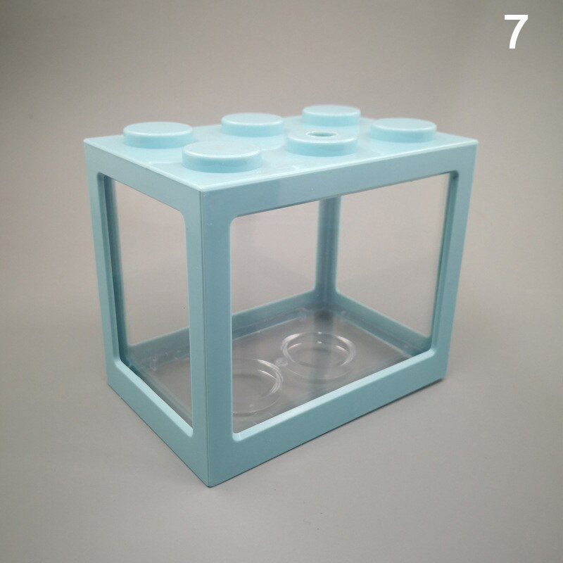 Aquarium Fish Bowl Tank USB Mini Aquarium Fish Tank With LED Lamp Light Home Office Desktop Tea Table Decoration Accessories: Yellow