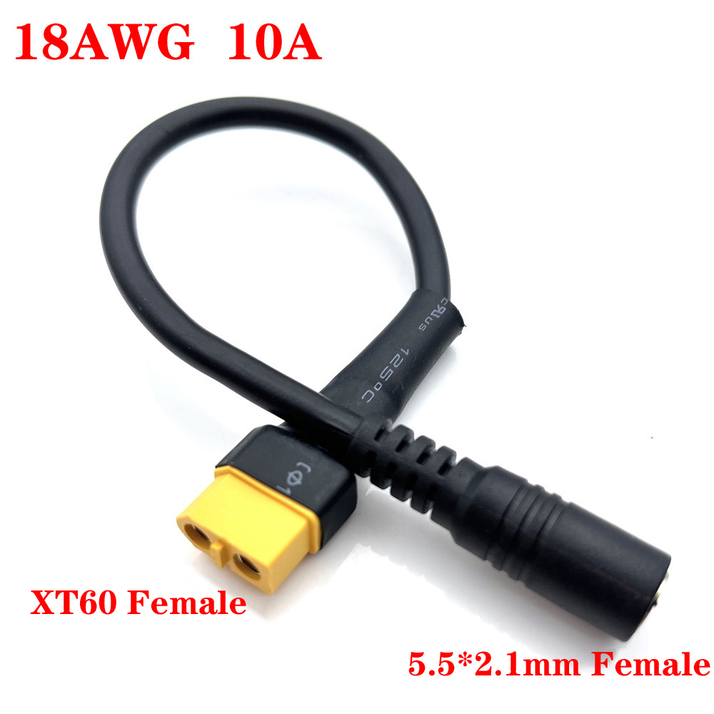 1 Uds 10A Ultra-suave XT60 conector macho hembra a DC 5525/DC5521 Cable de alimentación para reparación de campo multirotor Fly FPV aplicar: Lavanda