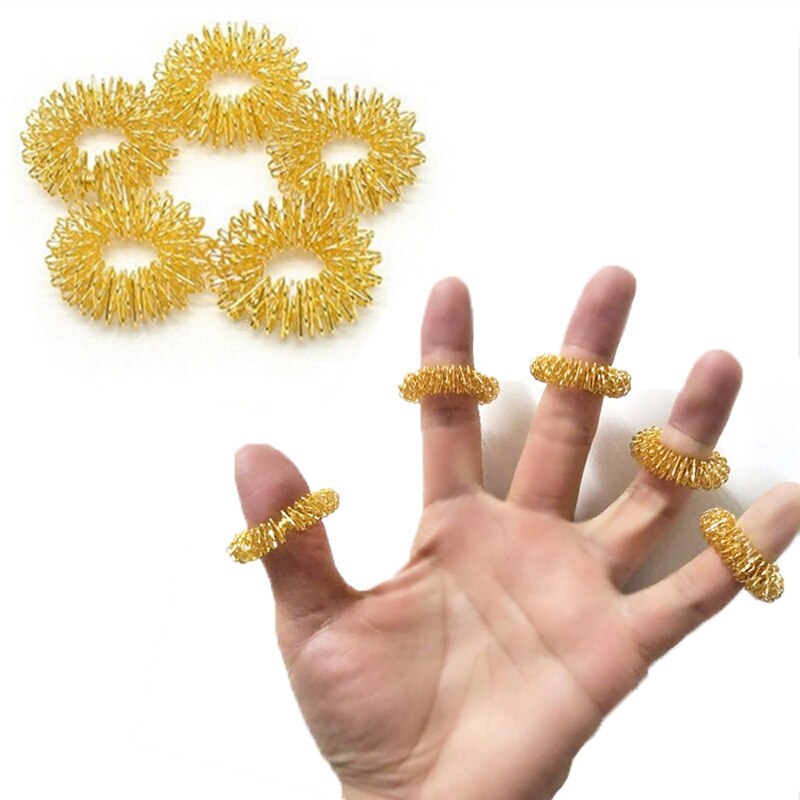 Anillo sensorial antiestrés para niños, juguete para aliviar el estrés, con manecillas de primavera, antiautismo y acupresión, 5 uds.
