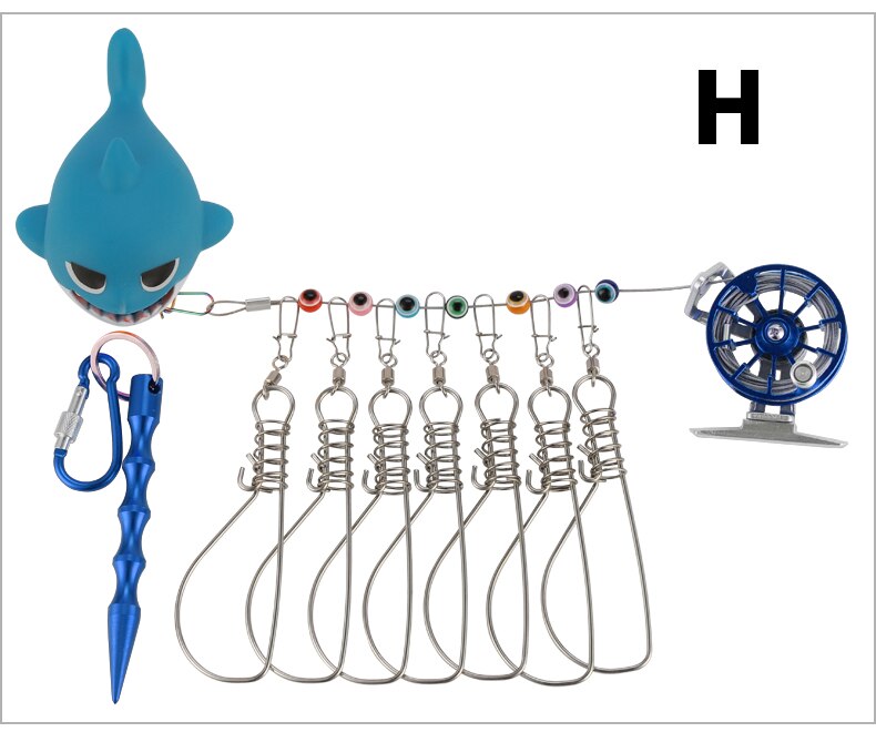 Billings Vissen Lock Gesp Rvs Levende Vis Lock Riem Vissen Stringer Visgerei Eend Shark Metalen Touw: H