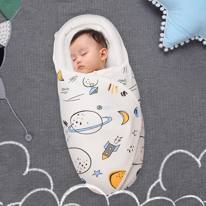 Manta envuelta con Velcro para bebé, almohada de cabeza en forma de U, protección, saco de dormir, cochecito para niño y niña