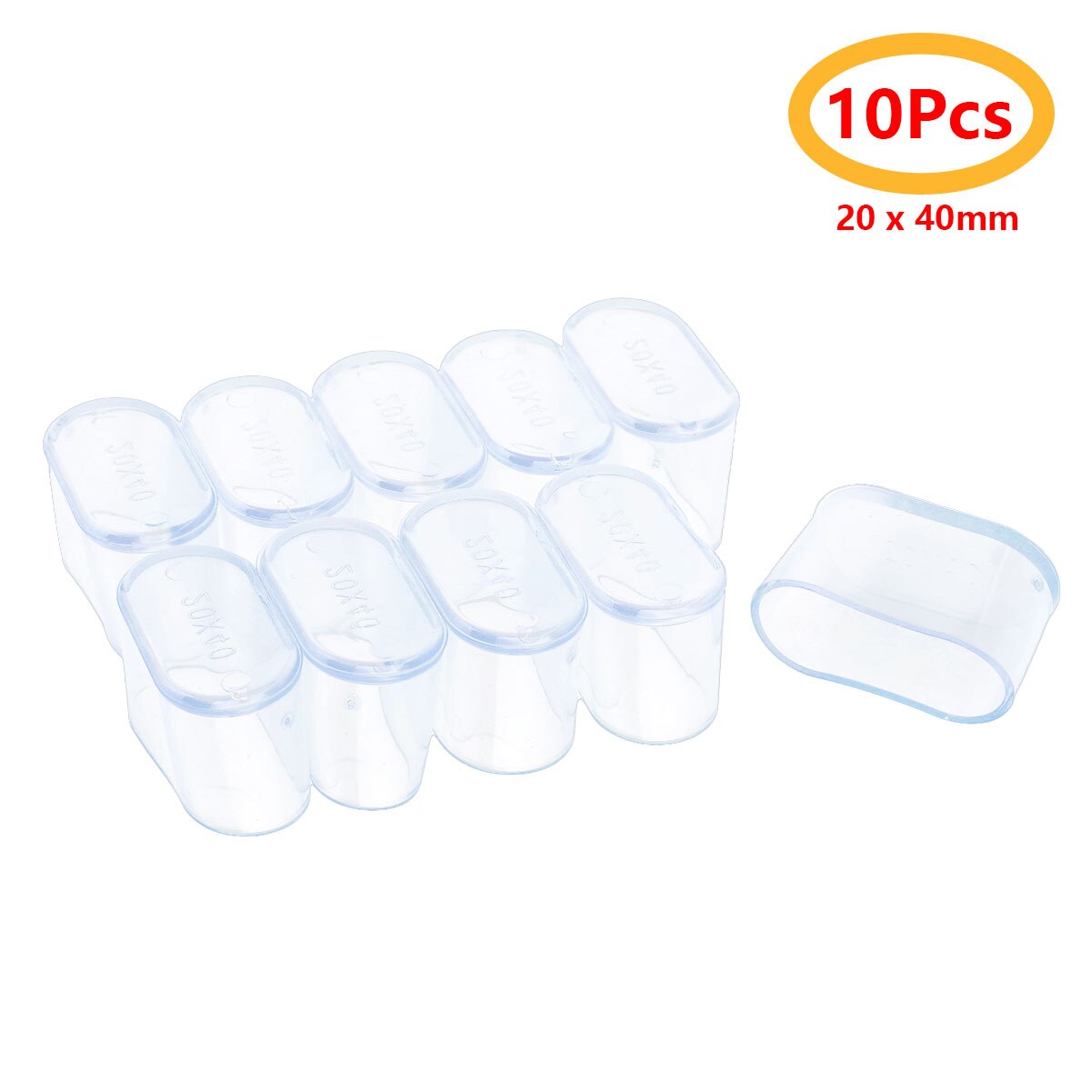 10 Oval Shape Rubber Feet Cups Non Slip Home Garden Furniture Leg Covers Hardware Office Table Chair Leg Caps Protectors: Clear 20