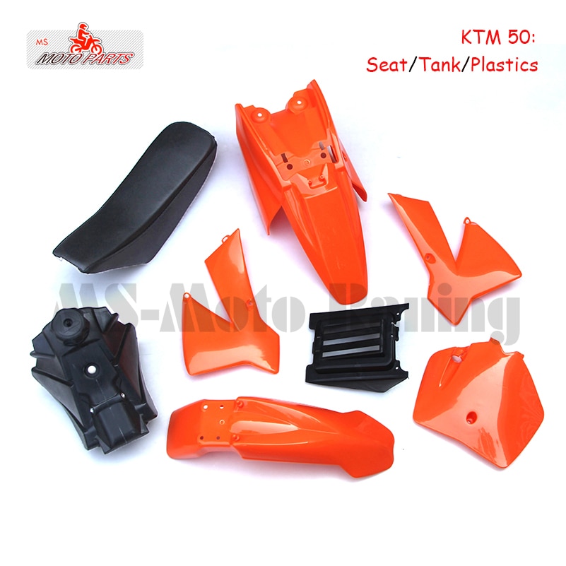 Ktm Sx 50CC 50 50SX Plastics Cover Zetel Tank Kit Oranje KTM50 Senior Junior Jr Sr 37cc Waterkoeling motor Bike