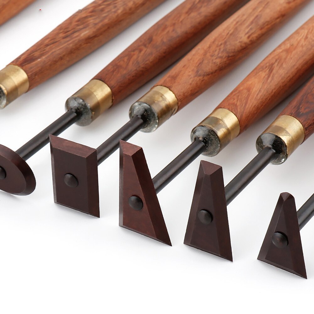 Herramientas de cerámica de caoba de , cuchillo de acero de tungsteno, escultura de arcilla con mango de madera, herramienta práctica de recorte, arte DIY