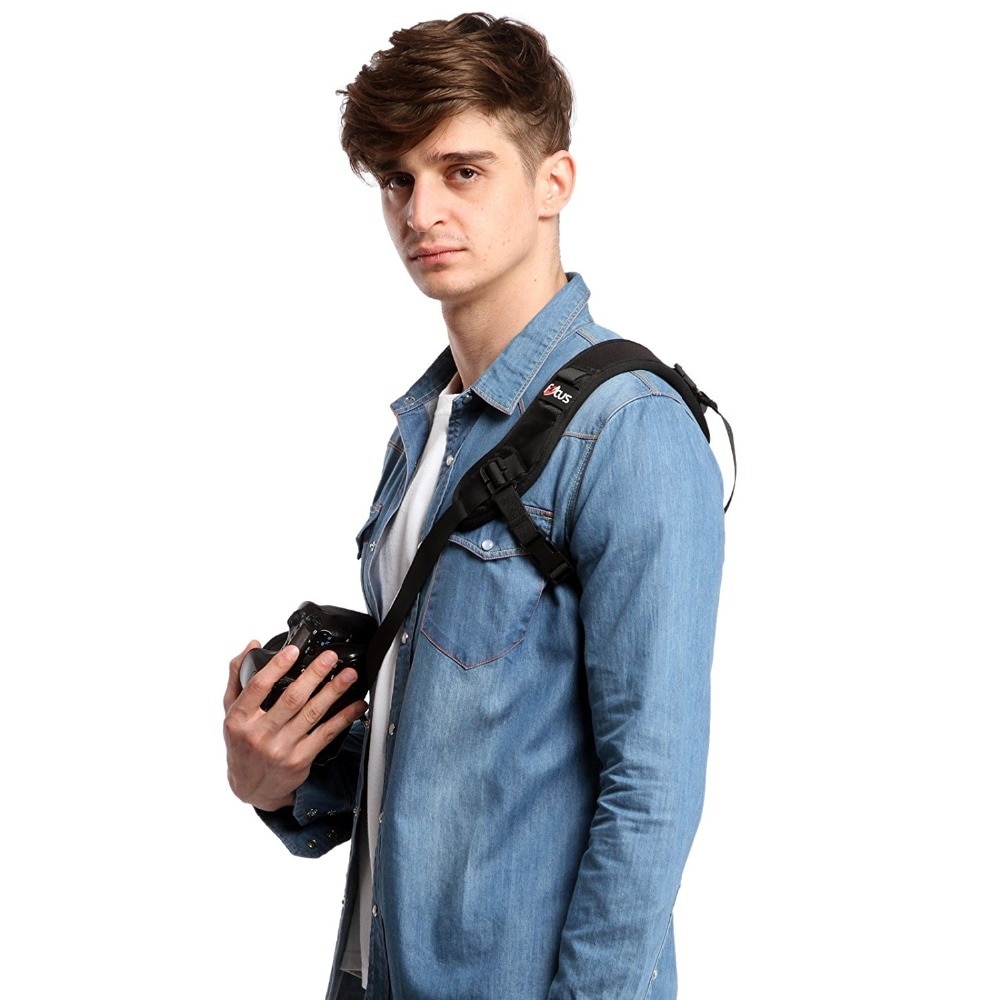 Kamera stropp belte rask rask skulder slynge hals til kamera dslr (svart)