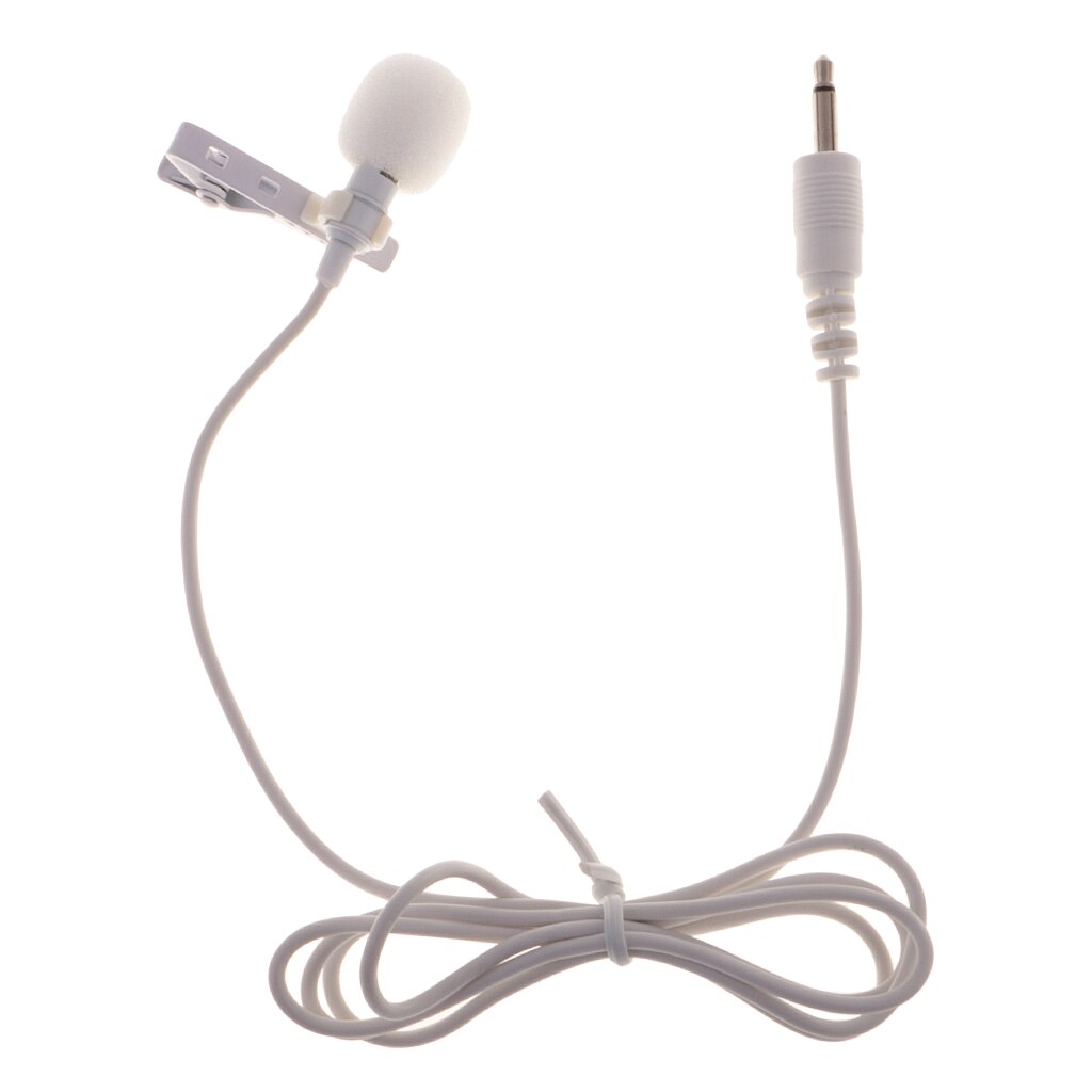 3.5mm Lavalier Lapel Microphone Condenser Microphone For Talking, Singing, Speaking And Stage Performance (White)