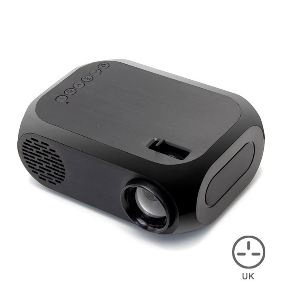 HD 1080P LED Projector Portable Mini Home Theater Cinema Lightweight USB AV HDMI @M23: Black UK plug