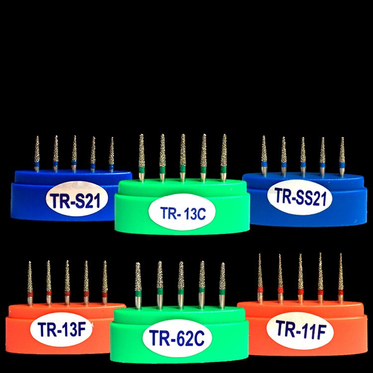 100 stks/set Dental Diamond burs FG TR serie TR-11, TR-12, TR-13, TR-14, TR-15, TR-19