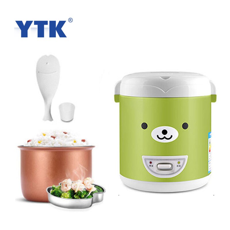 Ytk Huishoudelijke Mini Rijstkoker Multifunctionele Soeppan Kookpot Draagbare Verwarming Lunchbox Geschikt Voor 1-2 Mensen