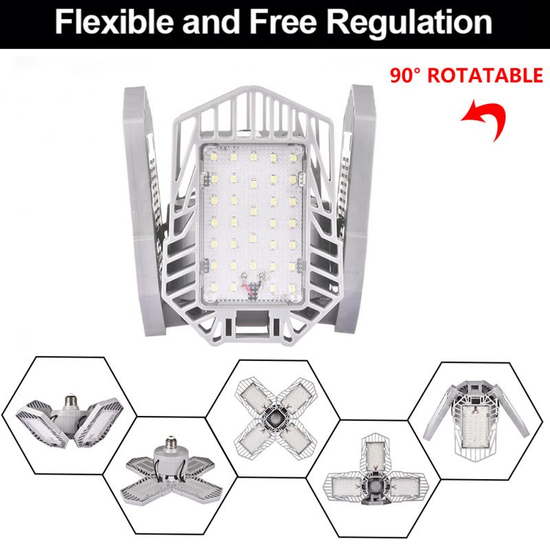 Super Bright LED Garage Ceiling Lights E27 60w LED Deformation High Bay Lighting Industrial Lamp Workshop Light