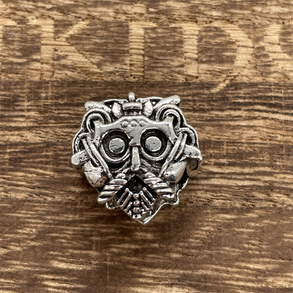 Cuentas de runas vikingas para hacer joyas, trenzas para el cabello, manualidades para Barba, espaciador de Metal Diy, accesorios de cuentas con agujero grande, aptos para pulsera