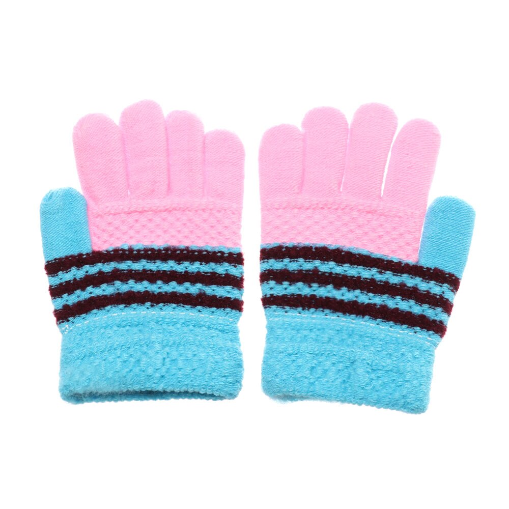 Nuevos guantes para niños bebés niñas Color caramelo estrella Casual guantes invierno cálido manoplas de punto guantes encantadores de dibujos animados