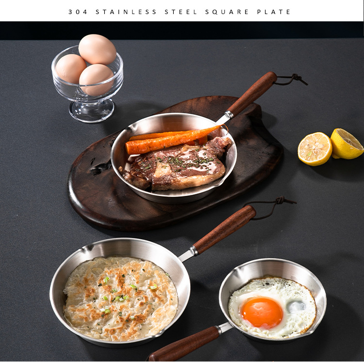 Mini poêle à frire en acier inoxydable 304, petite cuisinière à Induction spéciale, antiadhésive, pour éclaboussures d'huile chaude
