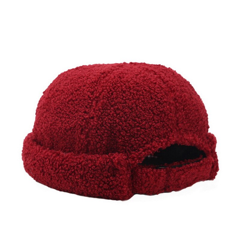 Vinter varm hipbeanies kvinder mand hat vasket retro kraniet cap justerbar brimless hat åndbar beanie hatcap: 5