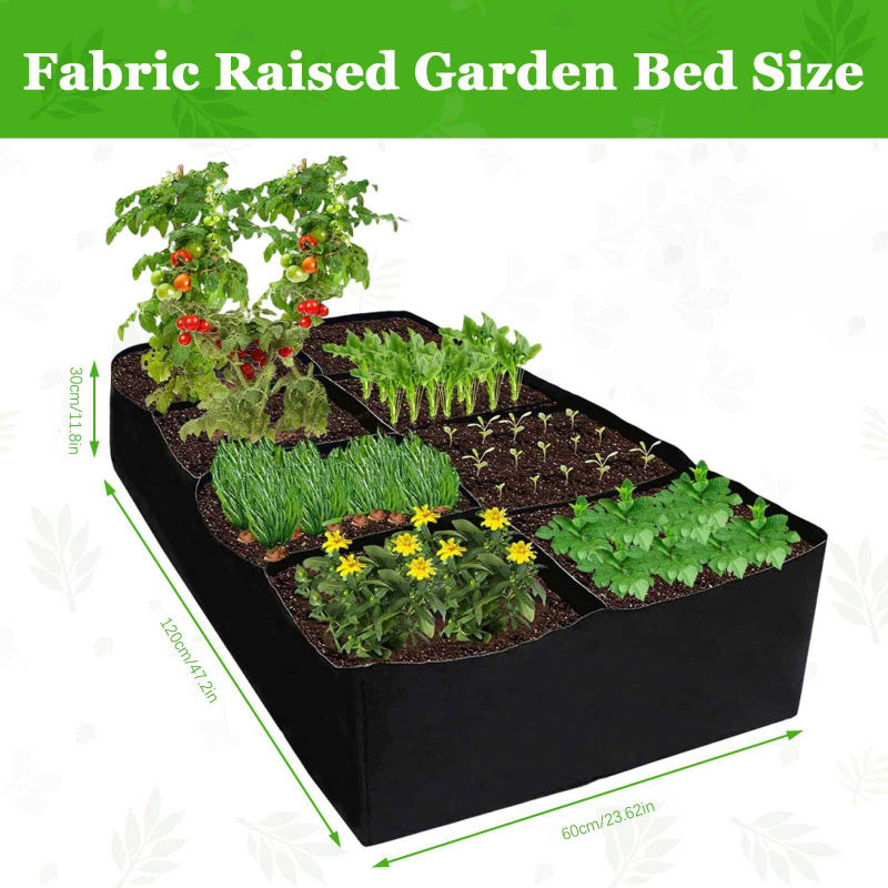 1 paquete, cama de jardín, bolsas para cultivo de plantas de 128 galones y 8 rejillas, macetero transpirable, camas elevadas para cultivo de verduras y patatas Flo