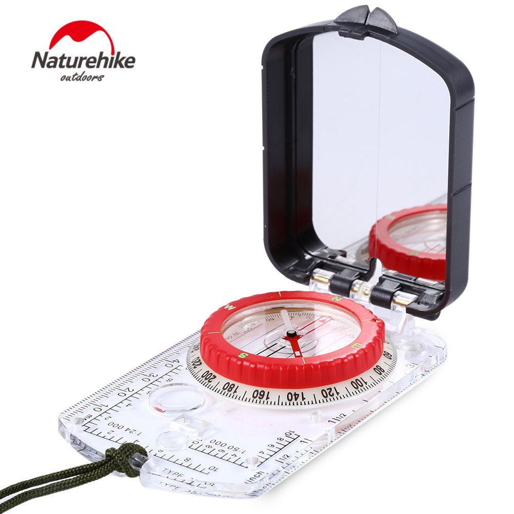 NatureHike Luminous Compass Handheld Compass With Mirror Anti-shock Waterproof For Hiking Climbing