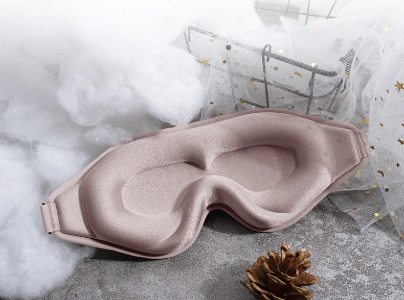 3D Slaapmasker Traagschuim Blokkeren Licht Slaapmasker Oogschaduw Blinddoek voor Oog Slaapmasker Slaaphulpmiddel Gezichtsmasker Ooglapje: Ivoor
