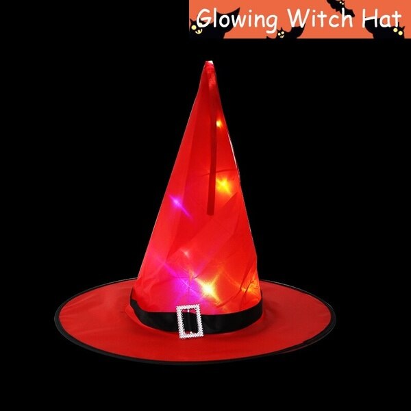 Halloween Cappello della Strega portato Incandescente Incandescente Strega Cappello Appeso Decorazione di Halloween Galleggiante Albero Incandescente Cappello per I Bambini: 4