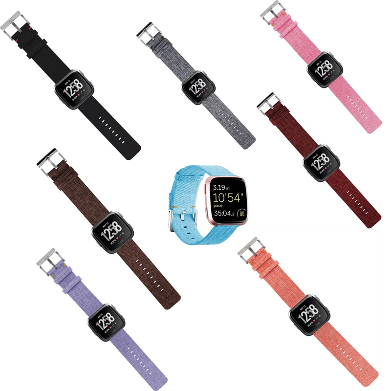 Lerretstropp til fitbit versa bånd erstatning stabil klokkerem på passe bit versa 2 vesa lite armbånd smart armbånd pulseira