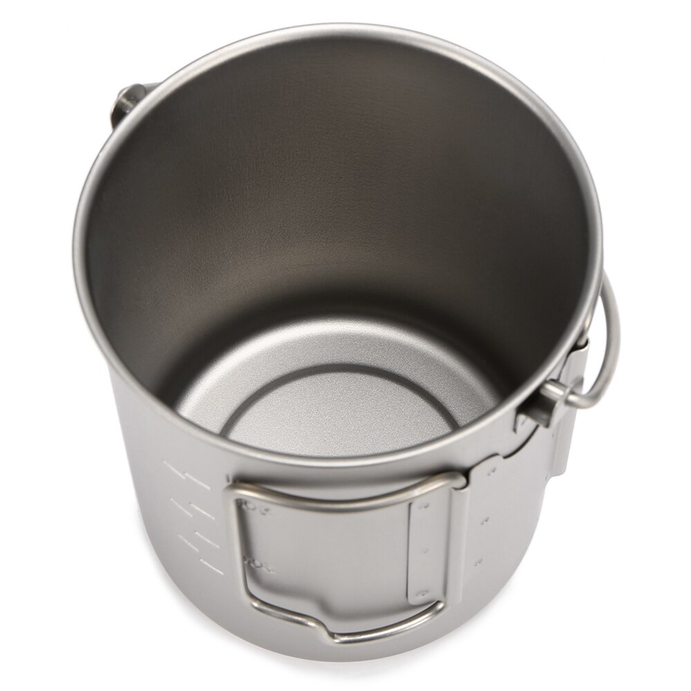 Taza de titanio ultraligera para acampar, taza portátil para exteriores, taza de agua para Picnic de Camping con mango plegable, utensilios de cocina para senderismo