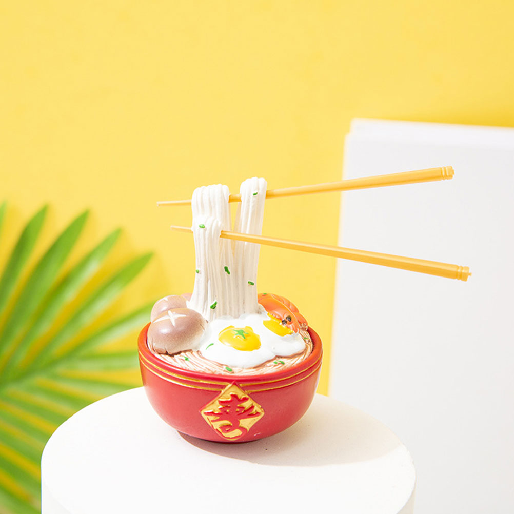 Chinese Style Birthday Cake Decor Resin Longevity Noodle Resin Birthday Noodle Decor