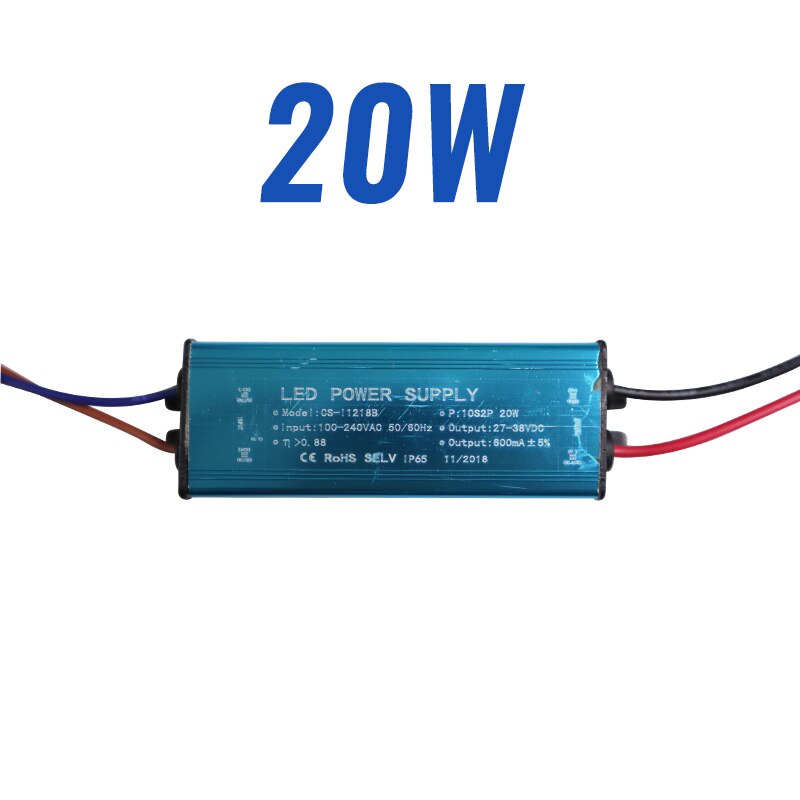 50W 100W High Power Constant Current LED Driver Waterproof IP65 Power Supply AC110-265V Input For Floodlight DC20-40V Output: 20W