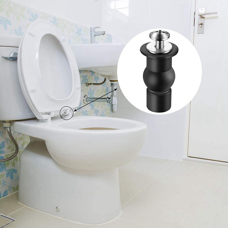 Vis de siège de toilette universel, 10 pièces, vis d&#39;extension de siège de toilette, boulon de charnière de remplacement, trou borgne en caoutchouc